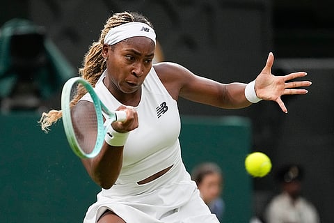 Coco Gauff plays return to Emma Navarro